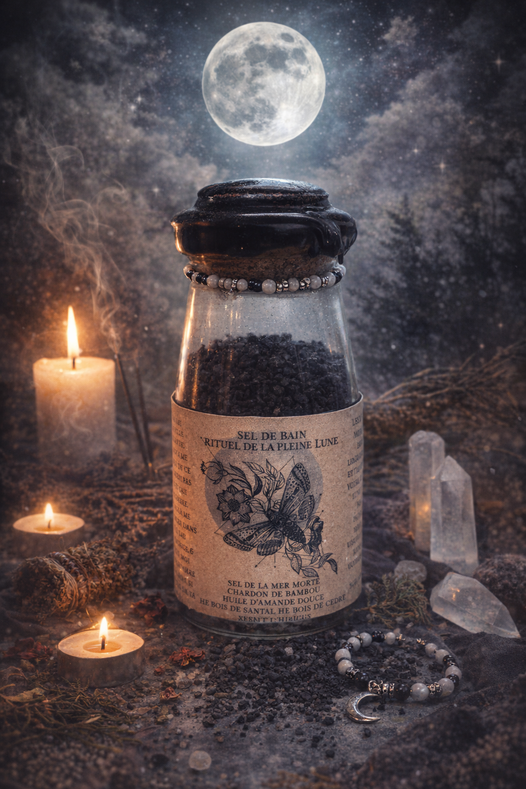 Sel de Bain Rituel de la Pleine Lune – Herbes et Sortilèges
