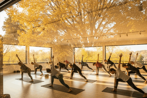 yoga automne dehors